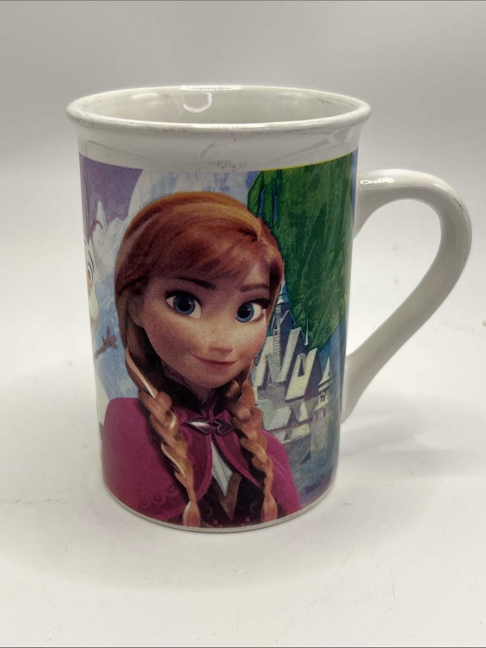 Disney Frozen Anna Character Ceramic Mug in White.